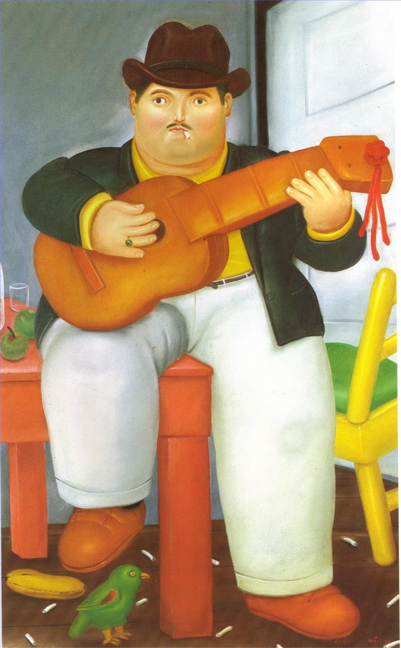 Homme à la guitare Fernando Botero Peintures à l'huile